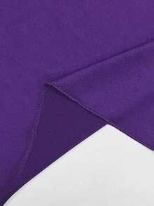 SHEIN LUNE 大尺寸純色不對稱鬆身休閒背心上衣，寬鬆下擺 - 紫色 - 查看 5