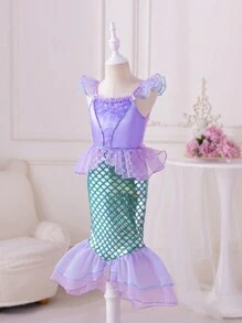 SHEIN Glamorique Kids Girl's Princess Dress, Purple Princess Dress, Christmas Children, Birthday, Party, Wedding Festival, Performance, Princess Gorgeous Dress, Middle East, Europe And America