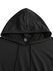 Manfinity Homme Men's Solid Color Drawstring Hooded T-Shirt And Shorts Set