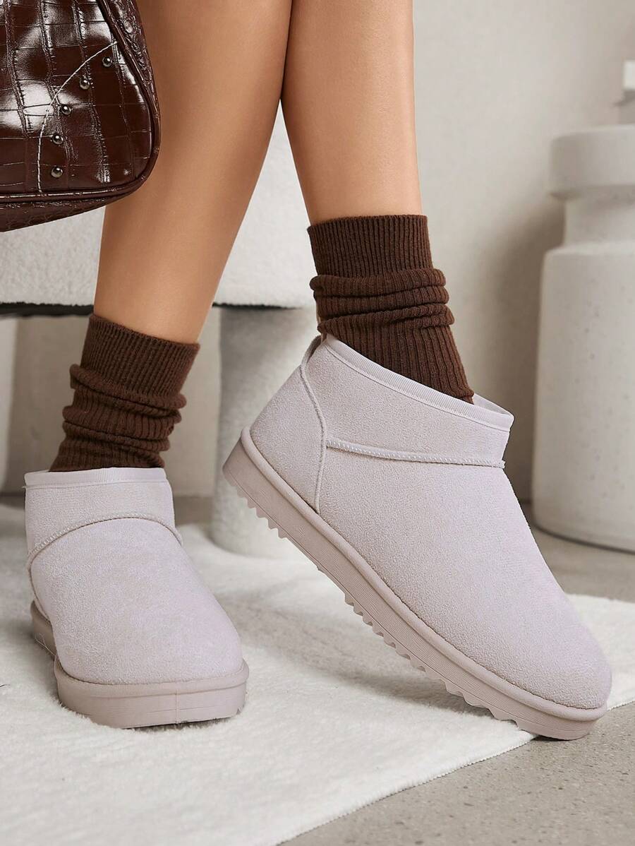 SHUZIA Bestseller Women's Replica Beige Basic Extra Mini Plush Warm Snow Boots: Cute, Timeless, Non-Slip,Versatile,Great Value - Beige - View 1