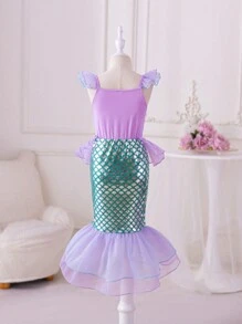 SHEIN Glamorique Kids Girl's Princess Dress, Purple Princess Dress, Christmas Children, Birthday, Party, Wedding Festival, Performance, Princess Gorgeous Dress, Middle East, Europe And America