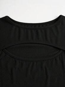 INAWLY Women's Round Neck Short Sleeve Hollow Out T-Shirt