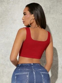 SHEIN SXY Sexy USA Flag Independence Day Camisole Top - Red - View 2