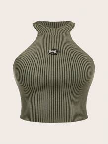 SHEIN EZwear CURVE Plus Size Women's Sleeveless Fitted Knitted Top, Multiple Pack - Multicolor - View 10