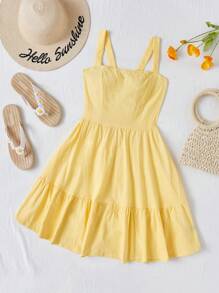 Soleia 女士結繩無背肩帶連衣裙