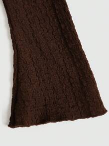 Sweetra Solid Color Contrast Lace Cinching Waist A-Line Dress Maxi Women Outfit Fall Cloth For Women - Brown - View 3