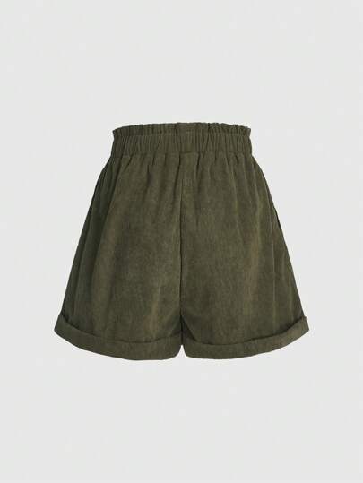 Fairycore Mushroom Embroidery Corduroy Shorts