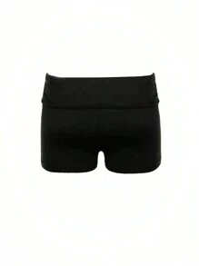 INAWLY Solva 女士純色百褶短褲 - 黑色 - 查看 6