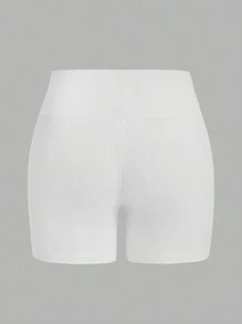 SHEIN EZwear 4 件套休闲简约字母印花短款高腰紧身打底裤，大码女款，适合夏季 - 彩色 - 查看 11