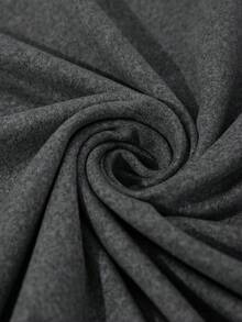 SHEIN EZwear Của phụ nữ Lá thư In Vòng cổ Áo thun - Xám - Xem 3