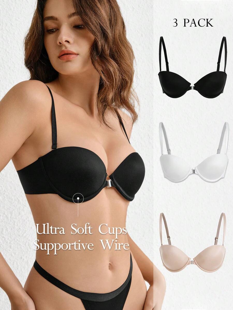 Ocili 3 piezas Sujetador con aros de unicolor - Multicolor - Ver 1