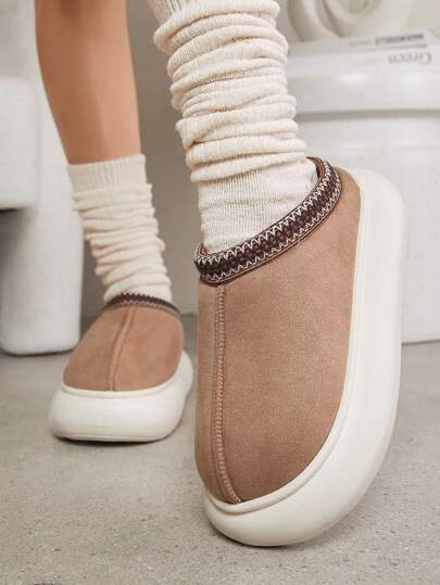 SHUZIA Ladies' Thick Sole Warm Winter Loafers