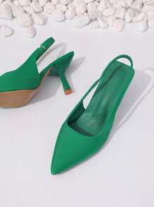 Damen Spitz zulaufende Stiletto-High-Heel-Sandalen, simpler eleganter Stil geeignet für Arbeit, Pendeln, Party, Modeschau, Farbe Schwarz