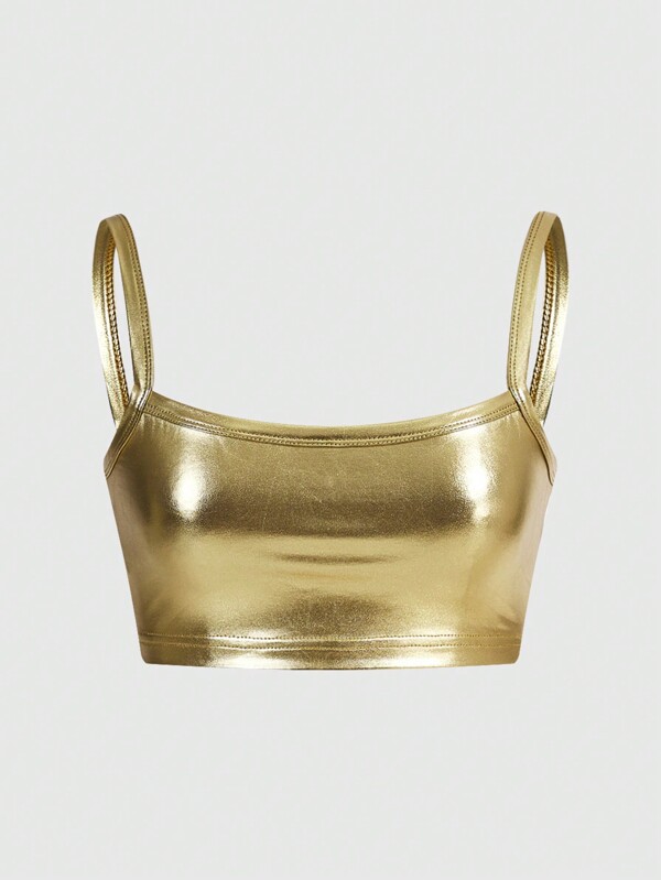 SHEIN ICON Woven Solid Color Slim Fit Camisole Top