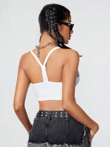 SHEIN EZwear 3 件套粉色、白色和灰色运动针织修身背心 - 灰色 - 查看 5