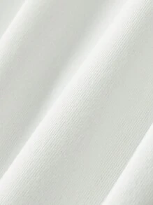 Solid Color Simple V-Neck Plus Size Women's Short Sleeve T-Shirt - White - View 6