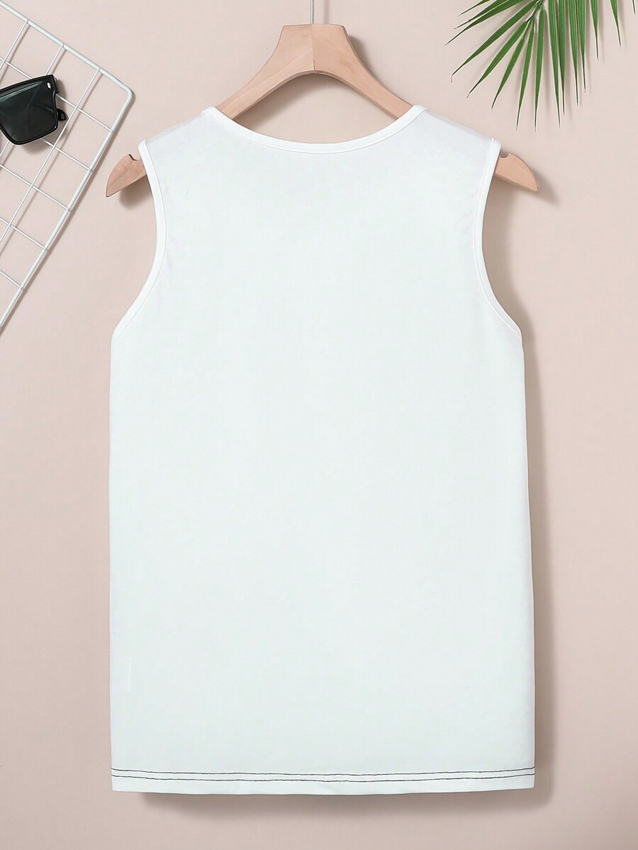 Teen Boy's Palm Tree Print Round Neck Vest SHEIN UK