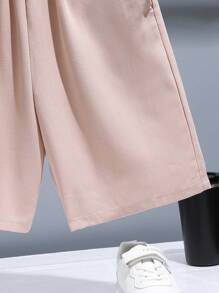 SHEIN Set da 2 pezzi composto da camicia a maniche corte con colletto alla coreana e stampa in caratteri cinesi, e pantaloncini per ragazzi pre-adolescenti, stile casual cinese