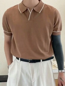 DAZY 男士夏季撞色針織上衣 - 彩色 - 查看 3