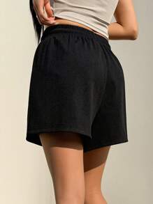 DAZY Women's Elastic Waist Drawstring Shorts Summer - Black - View 5
