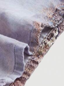 SHEIN MOD Kích thước lớn Của phụ nữ Retro Nhuộm Tranh sơn dầu Lỏng lẻo Quần legging thẳng - Nhiều màu - Xem 3