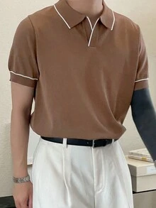 DAZY 男士夏季撞色針織上衣 - 彩色 - 查看 7