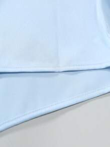 Manfinity Mode Men's Solid Color Long Sleeve Shirt With Embroidered Cuffs - Baby Blue - View 3