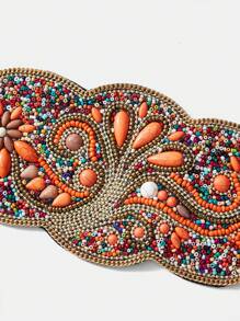 Women's Elegant & Romantic Heavy Duty Elastic Turquoise Flower Bohemian Style Waist Belt Casual - Multicolor - View 2