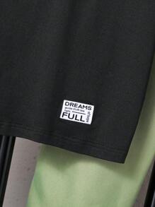 Teen Boy Letter Printed Vest And Long Pants Set, Casual Outfits