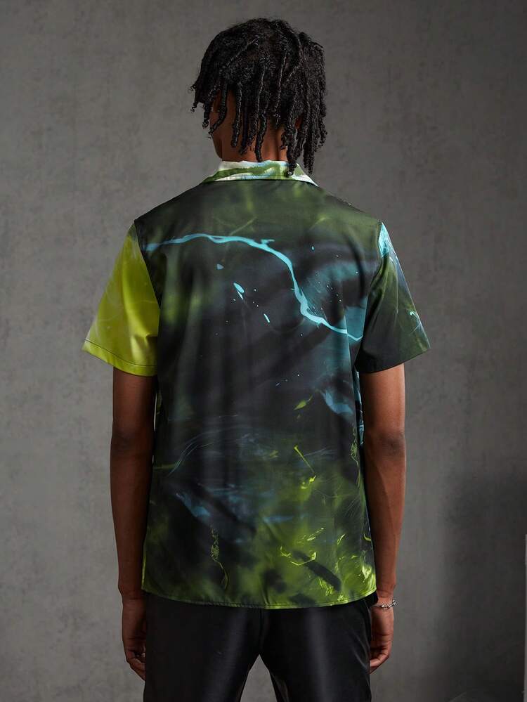 Men's Tiger Print Short Sleeve Shirt