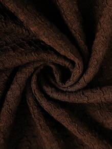 Sweetra Solid Color Contrast Lace Cinching Waist A-Line Dress Maxi Women Outfit Fall Cloth For Women - Brown - View 5