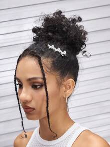 SHEIN ICON Kẹp tóc thời trang hàng ngày cho nữ, kẹp tóc đi học, kẹp tóc trượt - Bạc - Xem 3