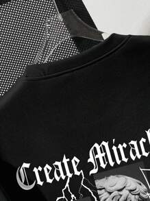 Comfortcana Plus Size Casual David Head Pattern Loose Round Neck Short Sleeve T-Shirt For Women, Summer Suitable For Going Out