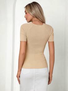 SHEIN Clasi Elegant Knitted Top With Twist Design For Women