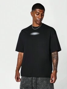 SUMWON Tee With Thunder Graphic Print For Daily Wear - Black - View 2