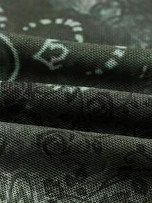 ROMWE Hippie Floral Print Ring Linked Halter Top