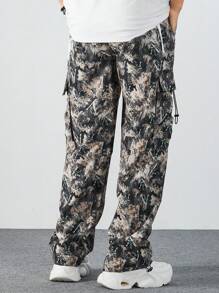 Manfinity EMRG Men's Tie Dye Drawstring Cargo Pants - Multicolor - View 5