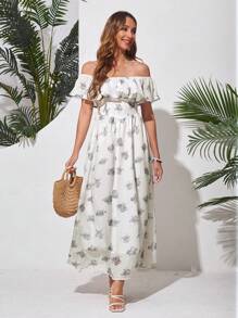 Aveloria Women's Off Shoulder Random Print Dress - Multicolor - View 1