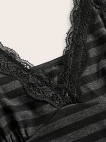 ROMWE Fairycore 女士加大碼條紋洋娃娃上衣蕾絲背心，夏日必備單品