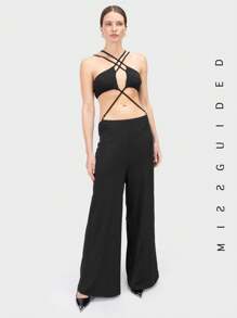 MISSGUIDED Cutout Wide Leg Jumpsuit