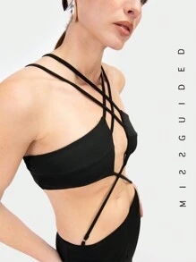 MISSGUIDED Cutout Wide Leg Jumpsuit