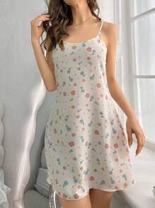 FairyFlirt Floral Printed Spaghetti Strap Sleep Dress Pajama Dress PerfectSummer - Multicolor - View 5