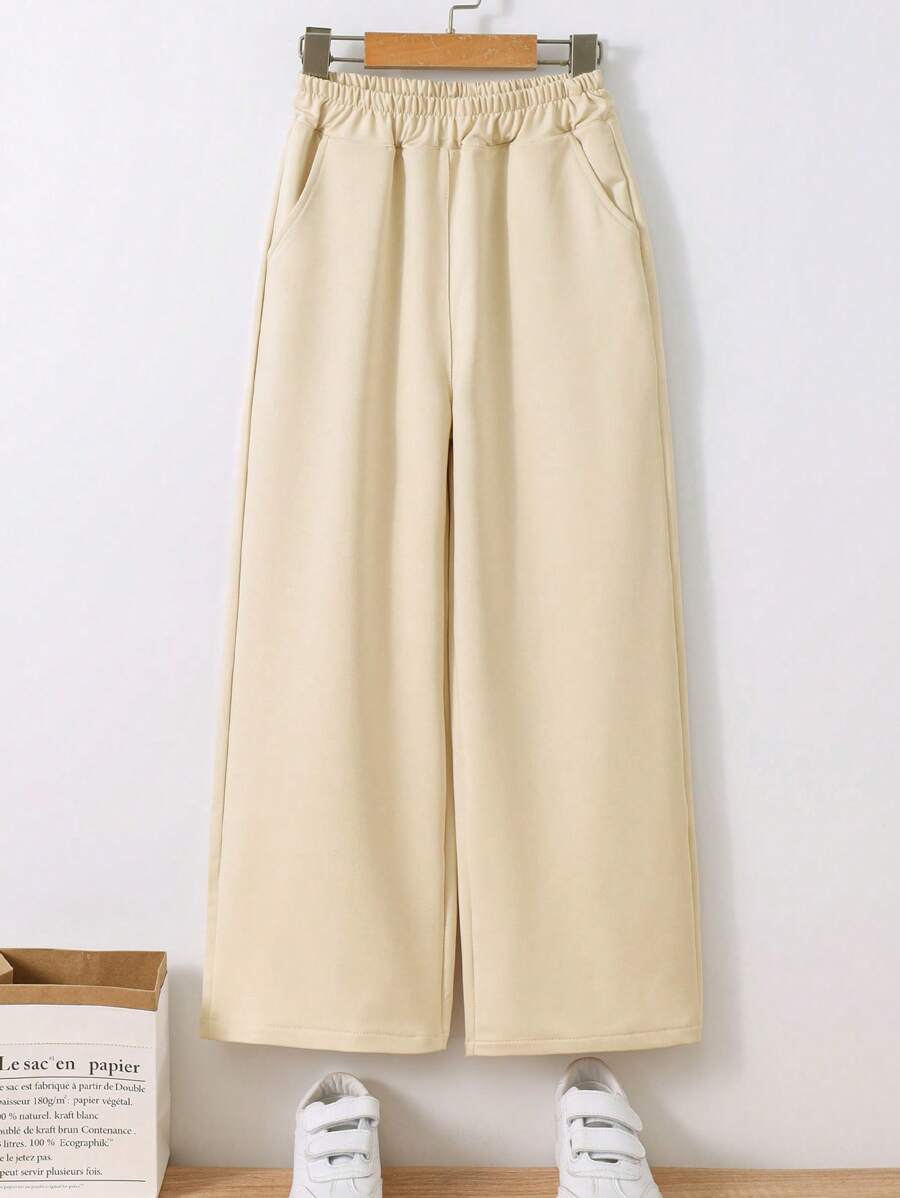 Tween Girl Elastic Waist Wide Leg Sweatpants