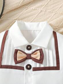 寶寶男孩夏季紳士風格襯衫和短褲套裝,前卫风格 - 彩色 - 查看 5