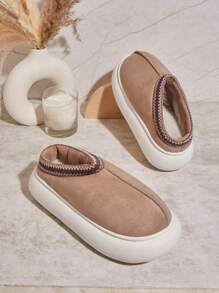 SHUZIA Quý cô Dày Đế Ấm áp Mùa Đông Giày đế bệt - Lạc đà - Xem 4