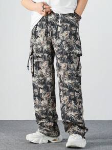 Manfinity EMRG Men's Tie Dye Drawstring Cargo Pants - Multicolor - View 7