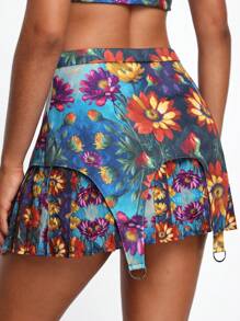 Videmus Omnia Váy xếp ly mini thanh lịch họa tiết hoa cổ điển Boho Bohemian của nhà thiết kế, dành cho mùa hè, ngày lễ, tiệc tùng, kỳ nghỉ, đêm giao thừa, lễ hội - Nhiều màu - Xem 2