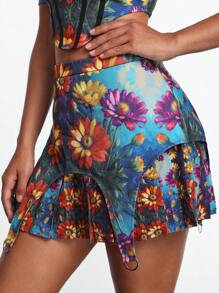 Videmus Omnia Váy xếp ly mini thanh lịch họa tiết hoa cổ điển Boho Bohemian của nhà thiết kế, dành cho mùa hè, ngày lễ, tiệc tùng, kỳ nghỉ, đêm giao thừa, lễ hội - Nhiều màu - Xem 6