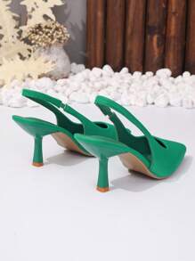 Damen Spitz zulaufende Stiletto-High-Heel-Sandalen, simpler eleganter Stil geeignet für Arbeit, Pendeln, Party, Modeschau, Farbe Schwarz