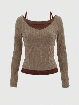 Camiseta 2 en 1 de canalé